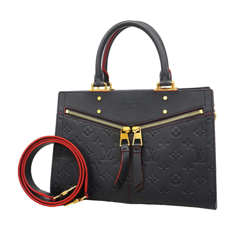 Louis Vuitton Monogram Empreinte Three PM Handbag M54195 Marine Rouge 2-way b...